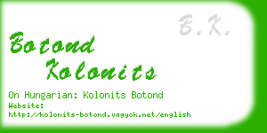 botond kolonits business card